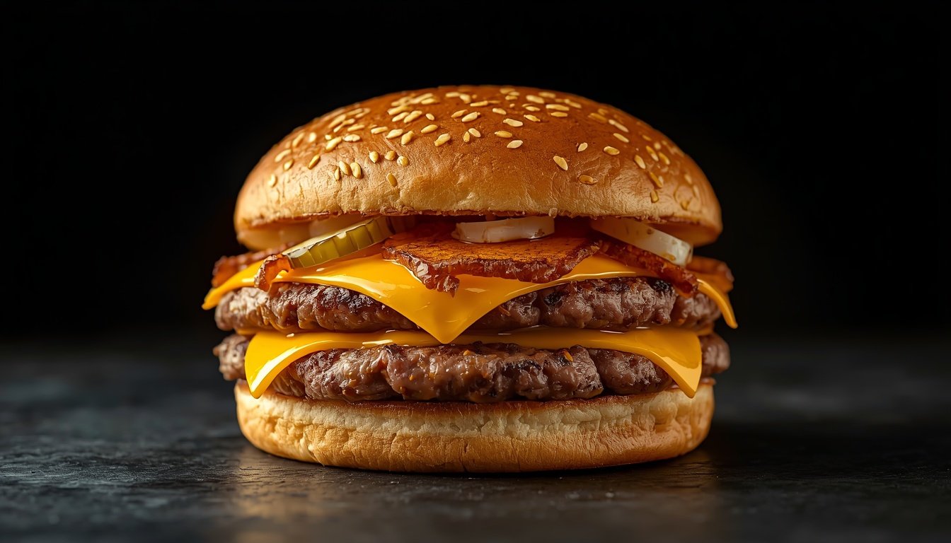 Classic Smash burger with double smash beef, cheddar, pickles and onions